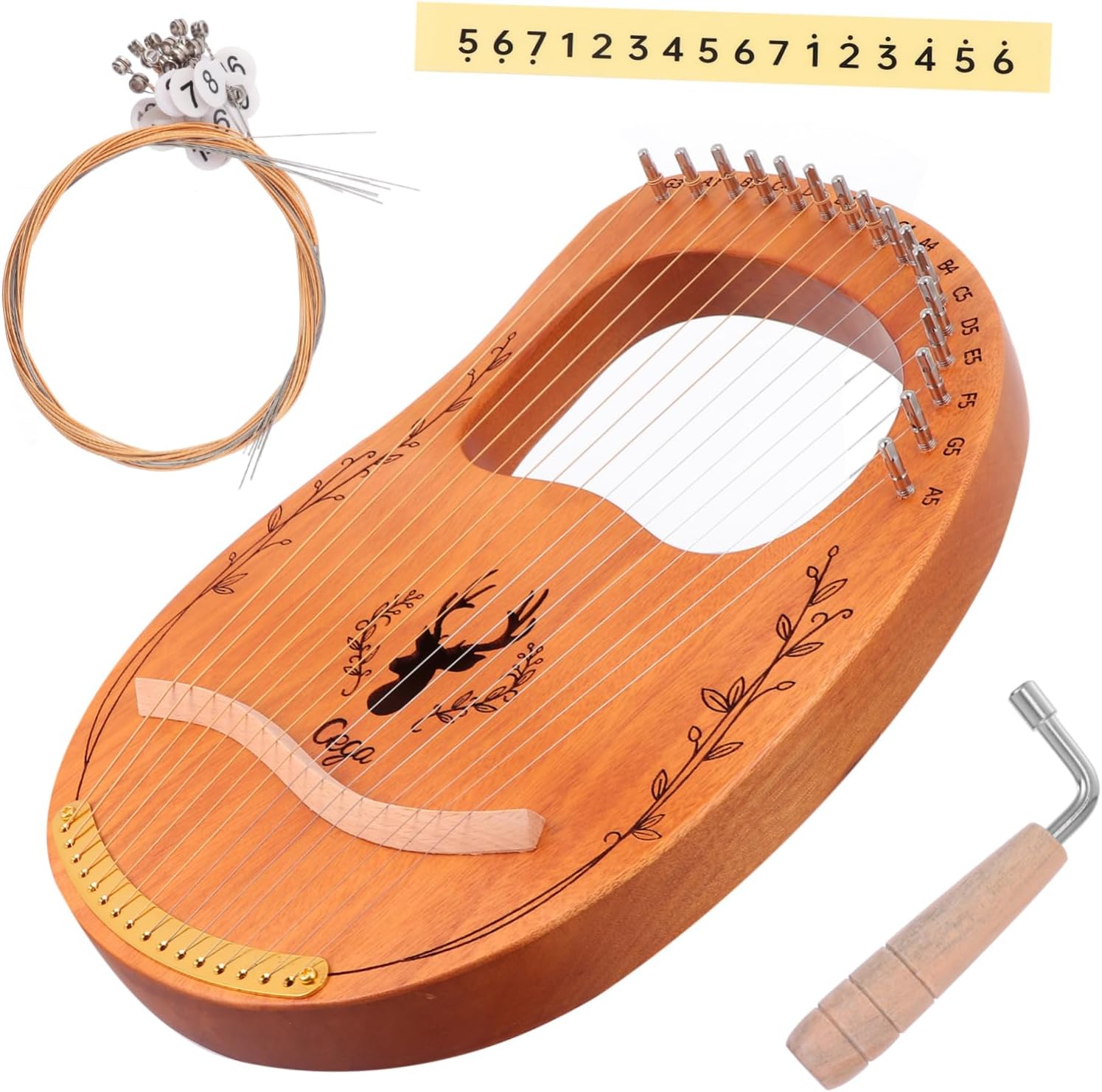 Musical Instrument Set 16 String Harp Handheld Lyre Harp for Boys and Girls