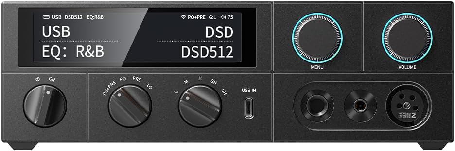 FiiO K15 Full Balance HiFi DAC and Headphone amp AK4497Sx2,Bluetooth 5.1 LDAC, Discrete Class AB Amplifier,USB Support DSD512 & PCM768kHz. Coaxial/Optical/XLR4 with Remote Control (Black)