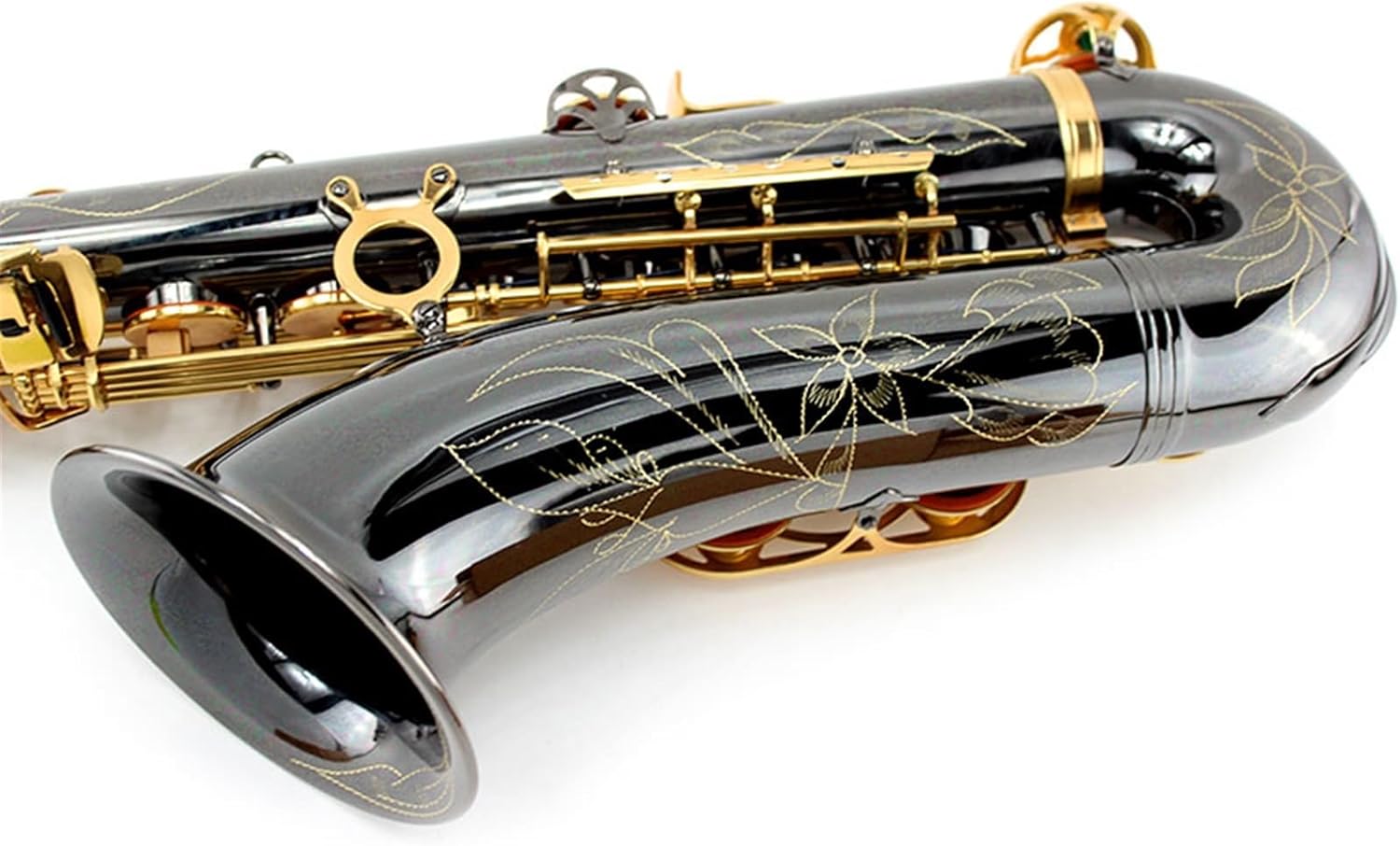 B Flat Tenor Saxophone Wind Instrument Beginner Professional Examination Black Nickel Gold Keys