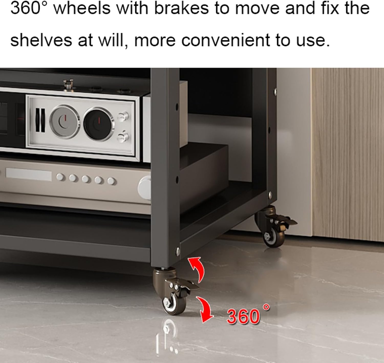 Movable Media Stand Movable Media Cabinet, 3/4-Tier Modern Audio Video Media Stand CD Rack TV Corner Shelf (Size : 4 Tier)