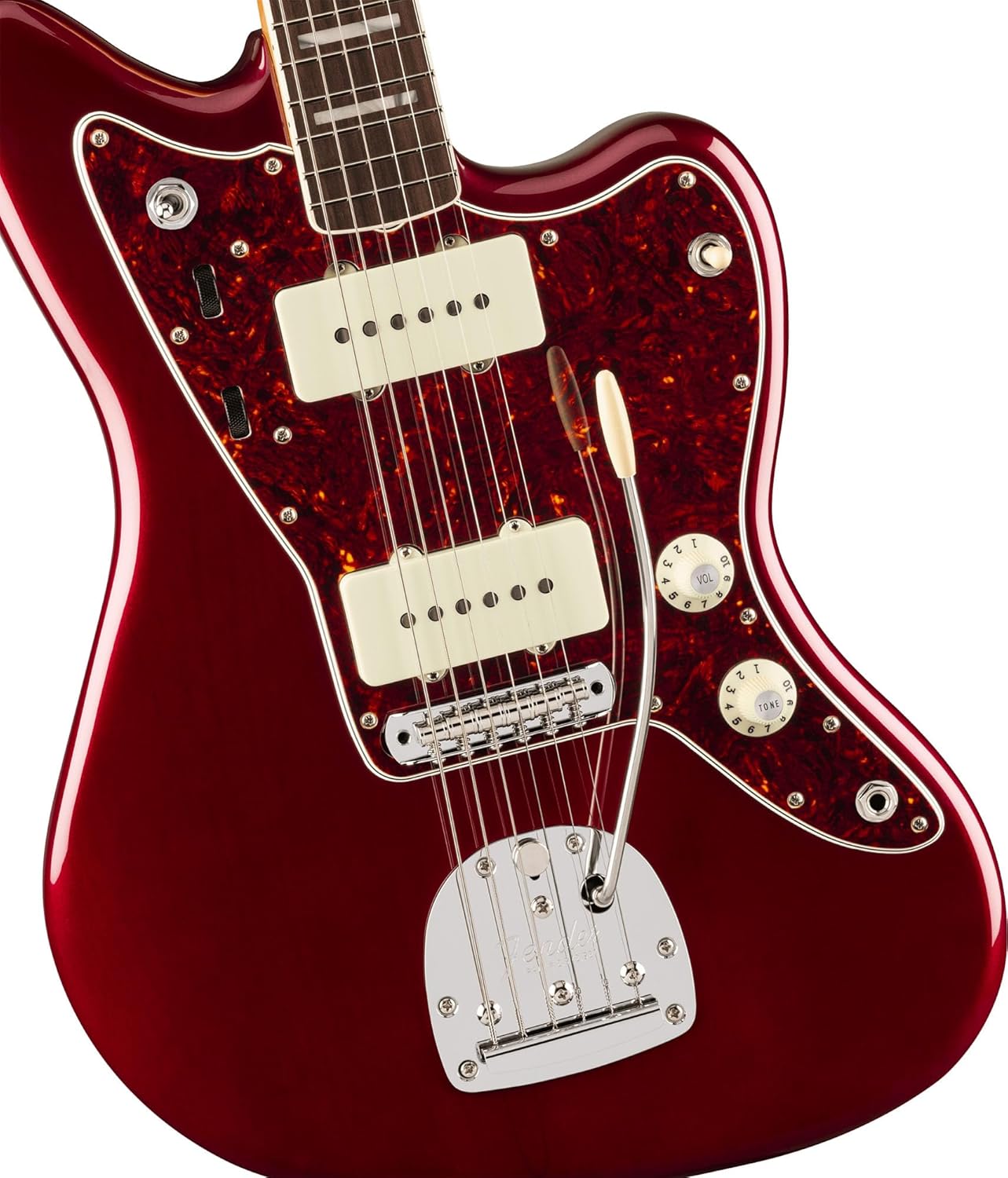Fender Troy Van Leeuwen Jazzmaster- Oxblood Bundle with Tweed Case, Strap, Cable, and Guitar Cleaning Kit