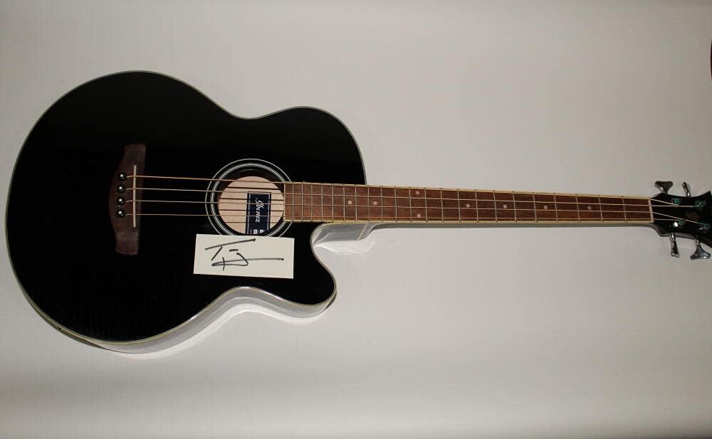 TOM HAMILTON SIGNED AUTOGRAPH IBANEZ FS ACOUSTIC BASS GUITAR - AEROSMITH ACOA