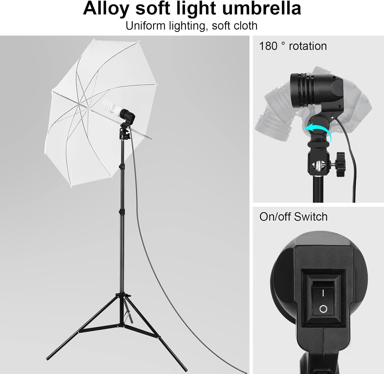Photography Lighting kit with Backdrops, 8.5x10ft Backdrop Stands, UL Certified 5500K 800W Equivalent 25W LED Umbrella Softbox Continuous Lighting, Photo Studio Equipment for Photo Video Shoot
