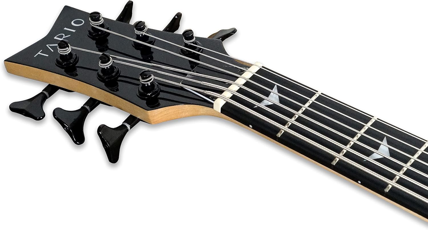 TARIO 6 String Electric Bass Bolt_On Maple Neck,Poplar Body Sunburst