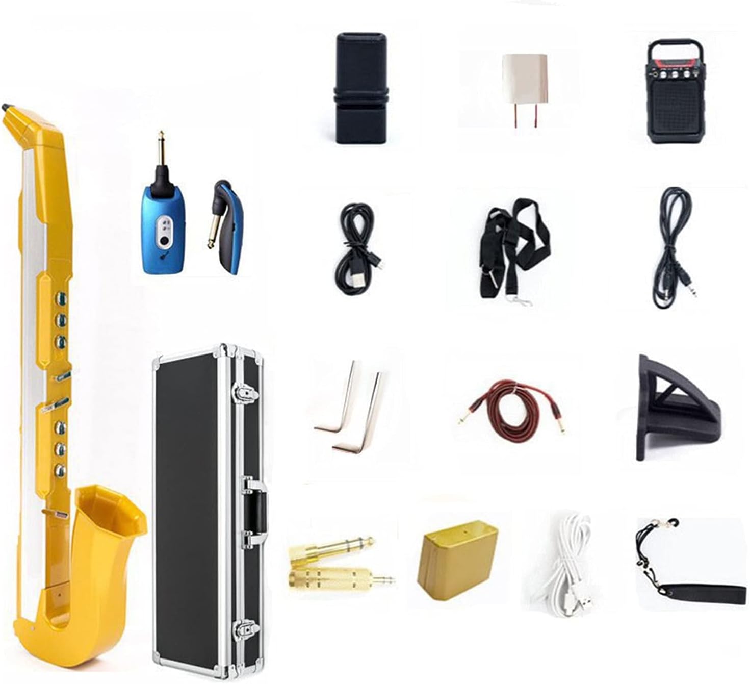 Sax Beginners Kit Digital Saxophone Electronic Saxophone is Suitable for Self-Study Entertainment Leisure and Playing Musical Instruments Wind Instrument (Color : Yellow 3)