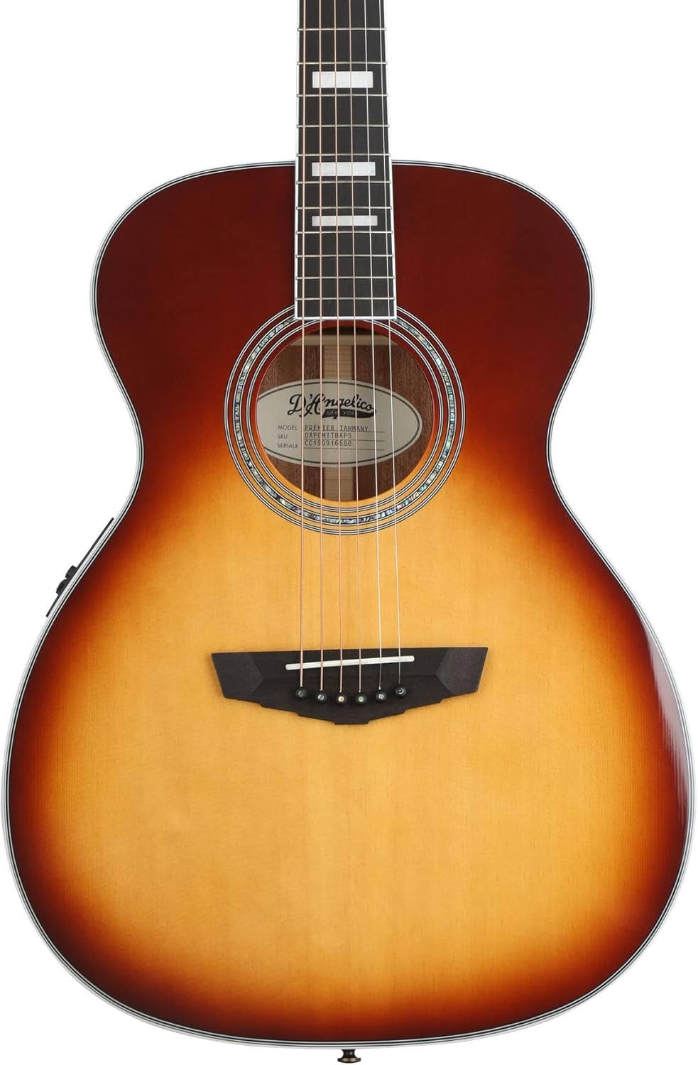 D'Angelico Electro Acoustic 6 String Guitar, Right, Iced Tea Burst (DAPOMITBAPS)