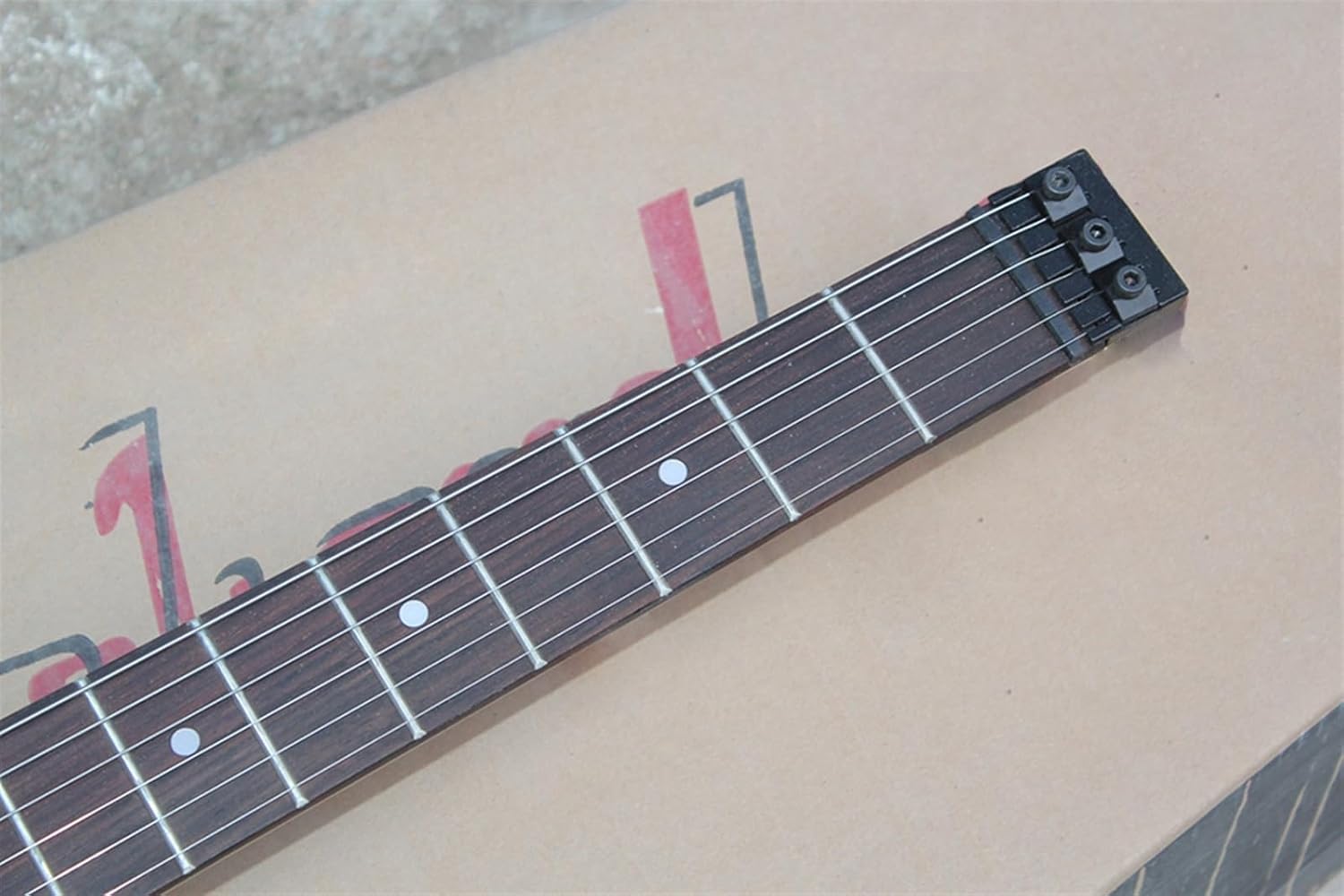 VENEKA Headless Electric Guitar Blue 6 Strings 24 Frets 39 Inches Headless Electric Guitar with Rosewood Fretboard