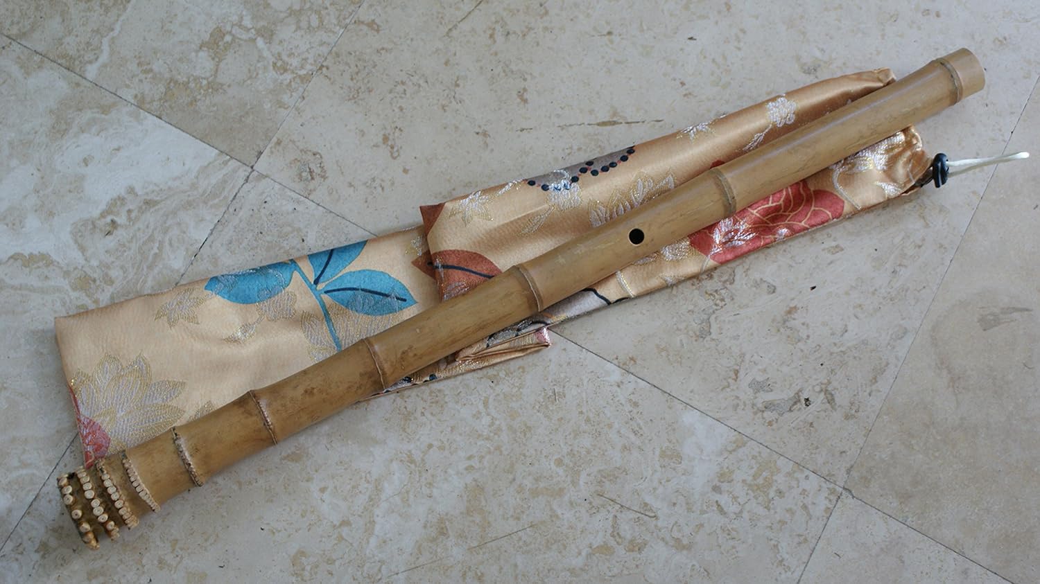 2.3 Pentatonic Shakuhachi with Root End 5 Holes Kinko Wudaguji inlet with buffalo horn flake- Traditional Zen Instrument