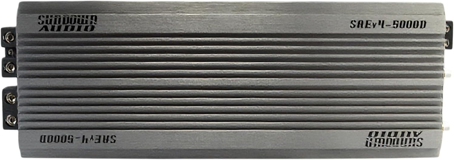 Sundown Audio SAE-5000.1D Class D Monoblock Car Audio Amplifier - 5000W RMS @ 1? - Competition Grade Sub Amp with Dual MOS-FET, Advanced Filters, Heavy Duty Heat Sink, & Remote Bass Control