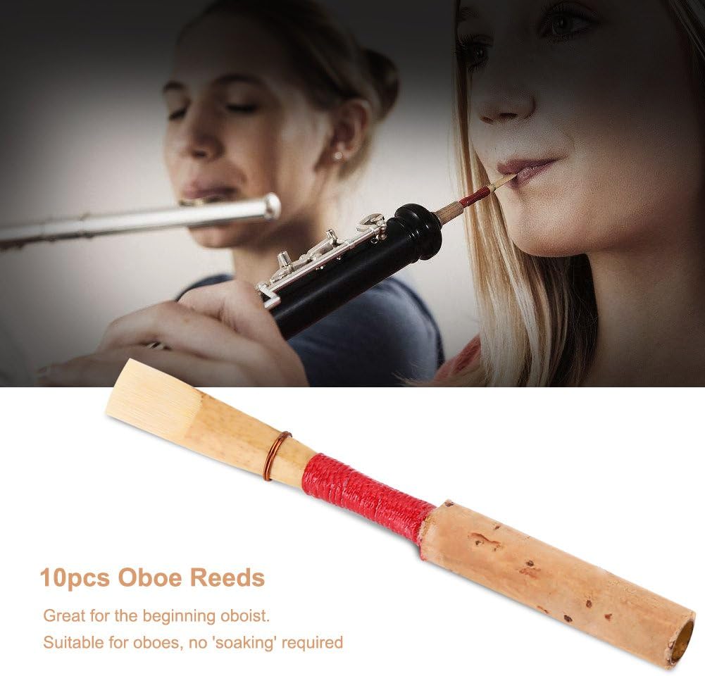 10pcs Bamboo Oboe Reeds,Medium Strength Soft Handmade Oboe Reeds Woodwind Instrument Replacement Accessory