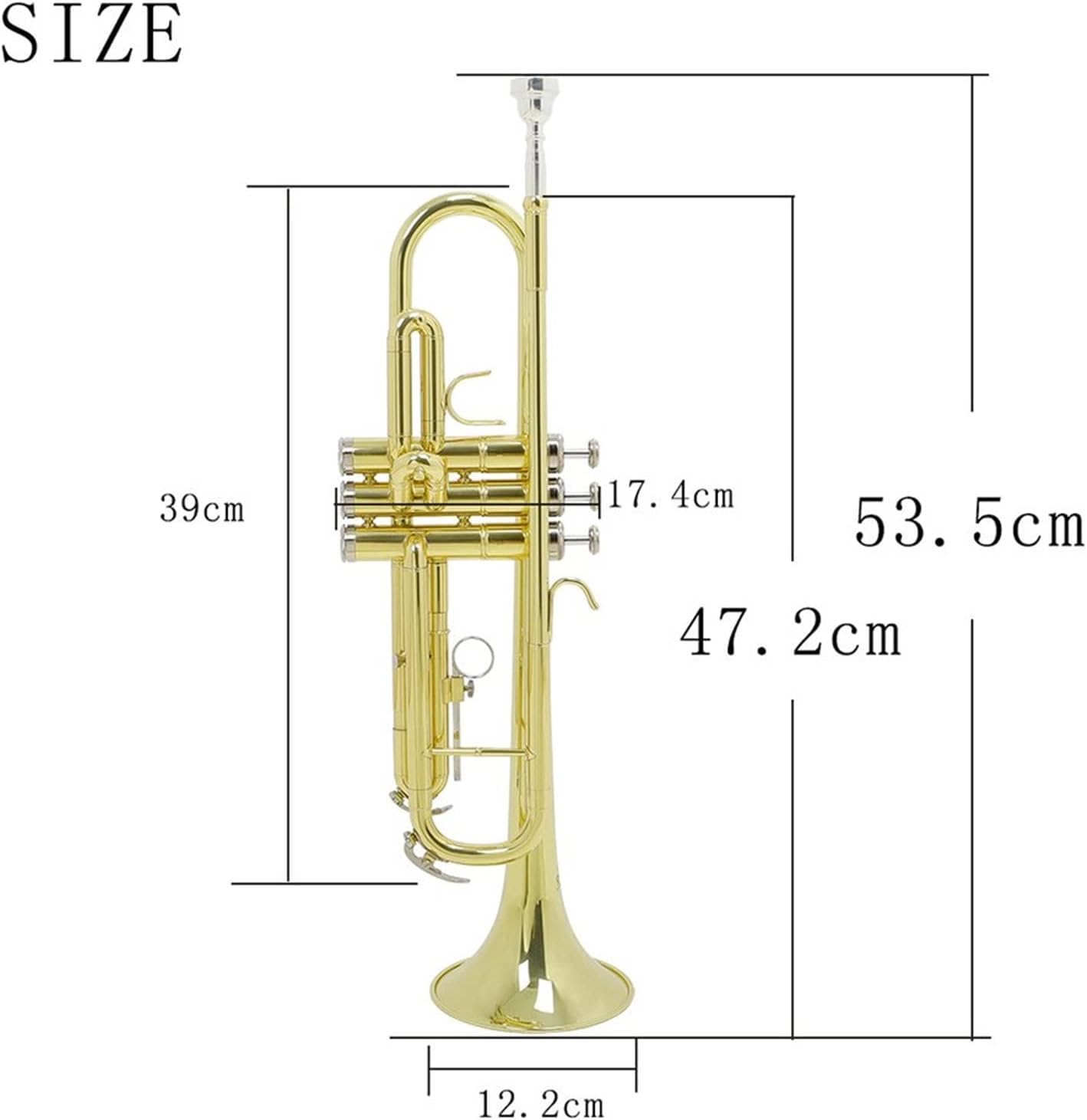 KESHUO Musical Trumpet Bb B Flat Brass Trompeta Golden Durable Trompete Musical Instrument with Mouthpiece Gloves Foam Case Trumpets