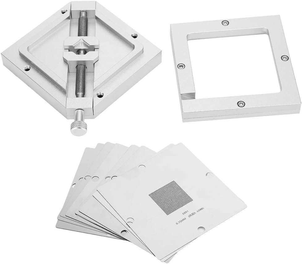 BGA Reballing Rework Station HT 90, Complete DIY Tools for Notebook CPU Phone Digital Products, Adjustable Chip Size, Durable Aluminum Alloy, Universal Fixture for 9 43mm BGA Chi