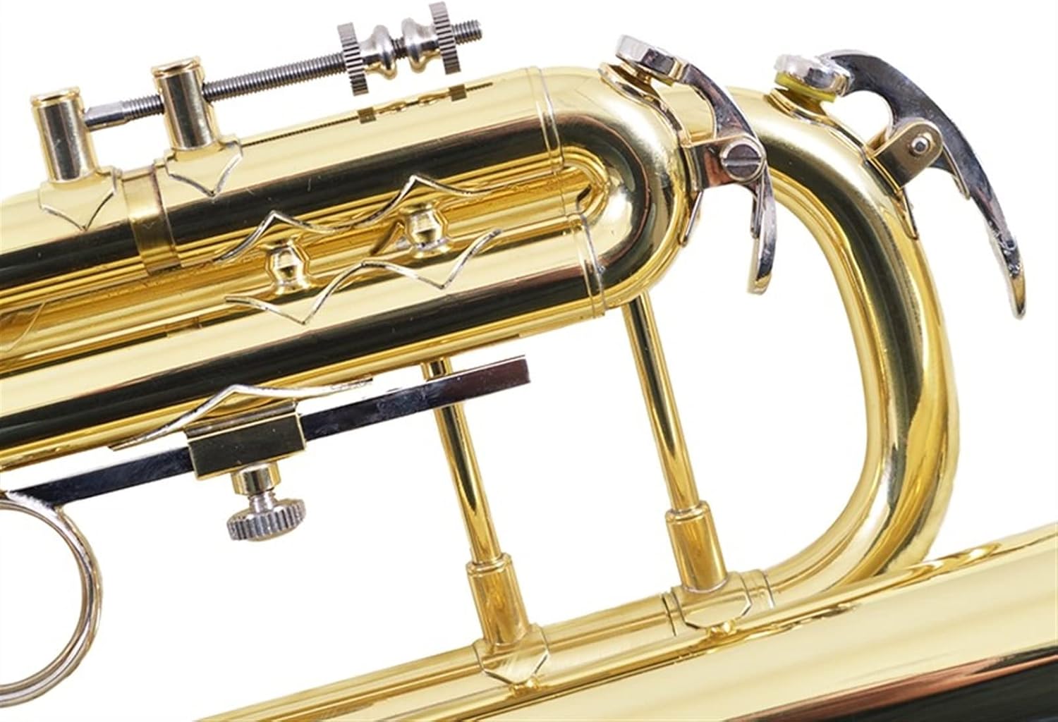 KESHUO Golden Trumpet Instrument BB Flat B Flat Three-Tone Brass for Beginners Trumpets