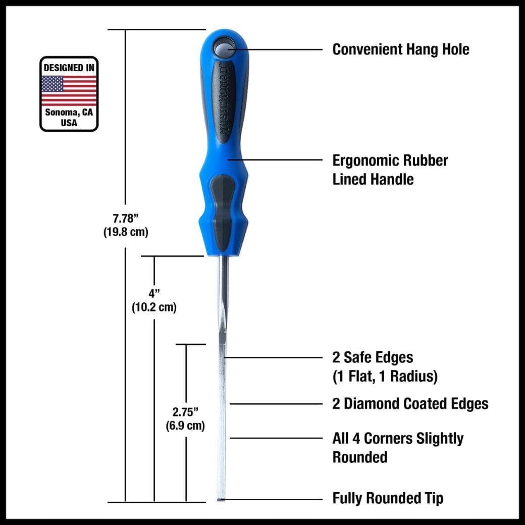 MusicNomad Diamond Coated Fret Crowning S-File and Fret End Dressing E-File Luthier & Guitar Tech Fret Tool Set (MN873)