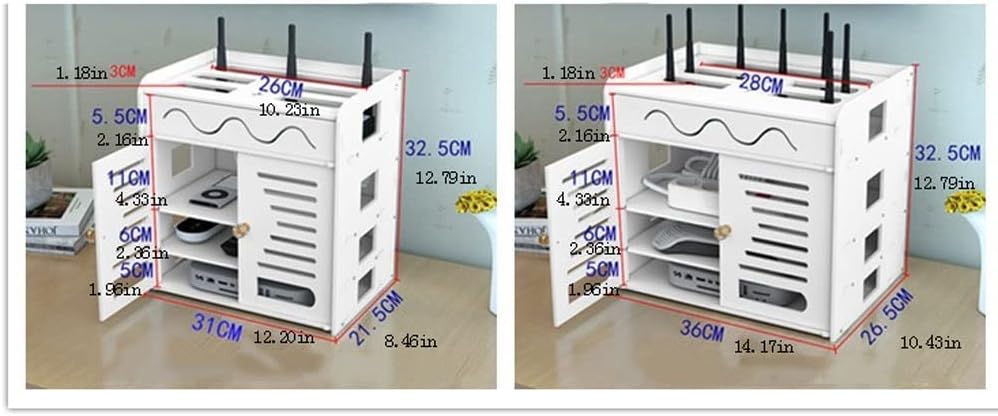 Cord Organizer Box, Living Room Decorative Box, WiFi Router Storage Box, Household Cable Management Boxes, Router Decorative Box (Size : S)