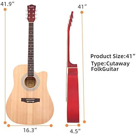 Music Lover GT502 41-Inch Notch Spruce Panel Matte Edging Folk Guitar Bag Shield Wrench Burlywood 3-7 Days Delivery