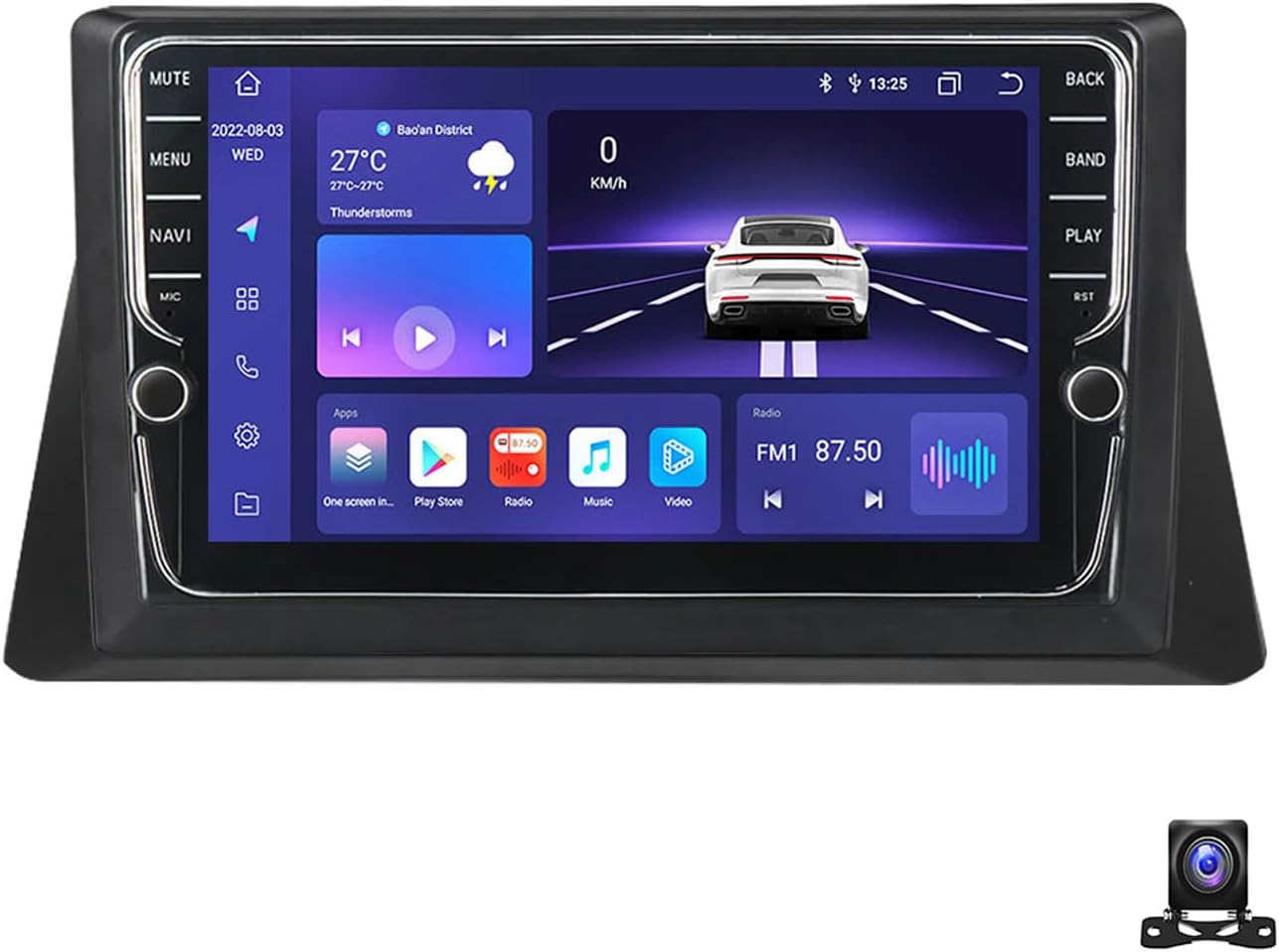 Double Din Car Stereo Bluetooth MP5 Player with Carplay/Auto, 9 Inch Touchscreen Radio Receiver with AHD Backup Camera, Compatible with Honda Accord 8 2008~2012 Support 4G/SWC/DSP,K700S