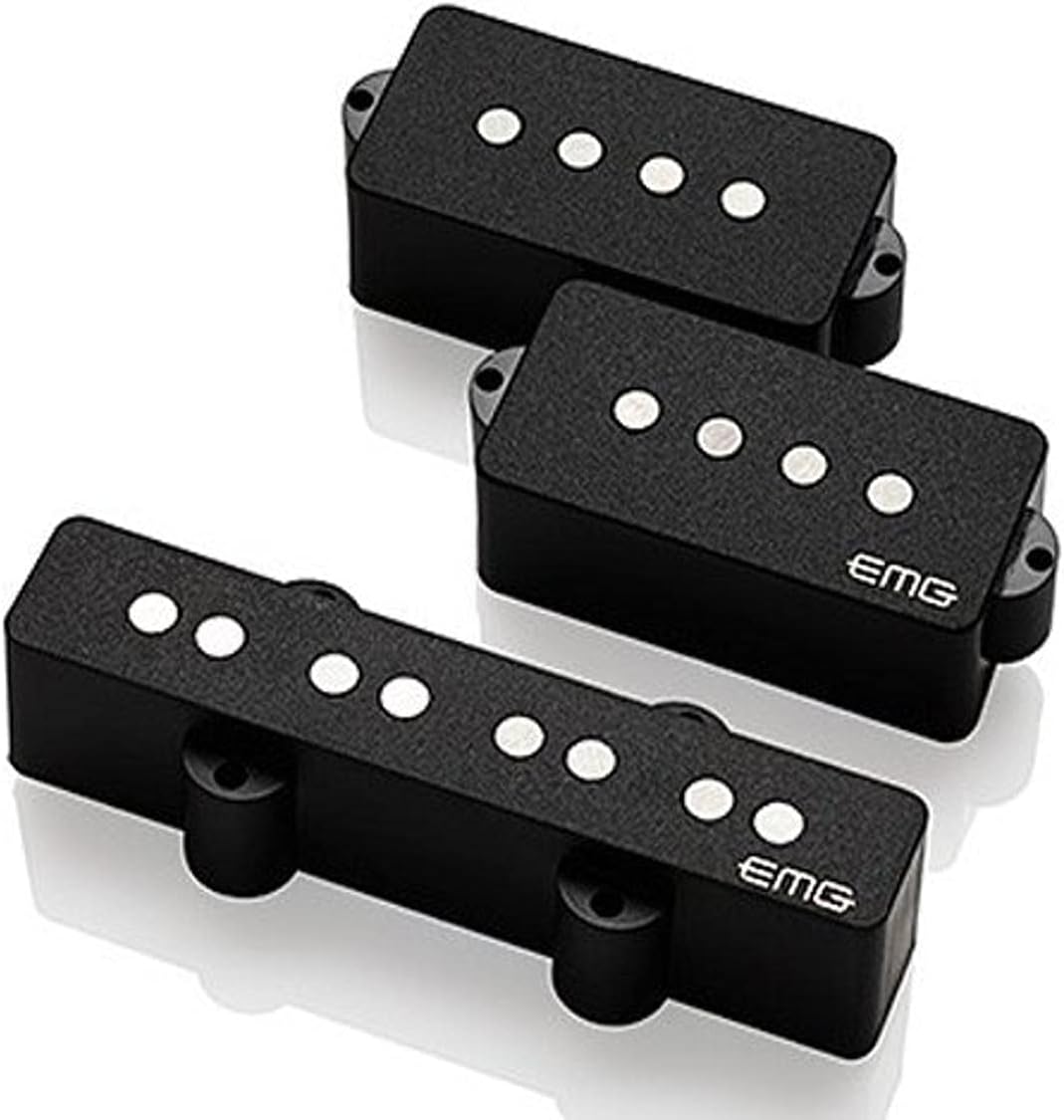 EMG Geezer Butler Signature PJ Bass Guitar Pickup Set & Elixir Strings Nickel Plated Steel 4-String Bass Strings w NANOWEB Coating, Long Scale, Light/Medium (.045-.105)