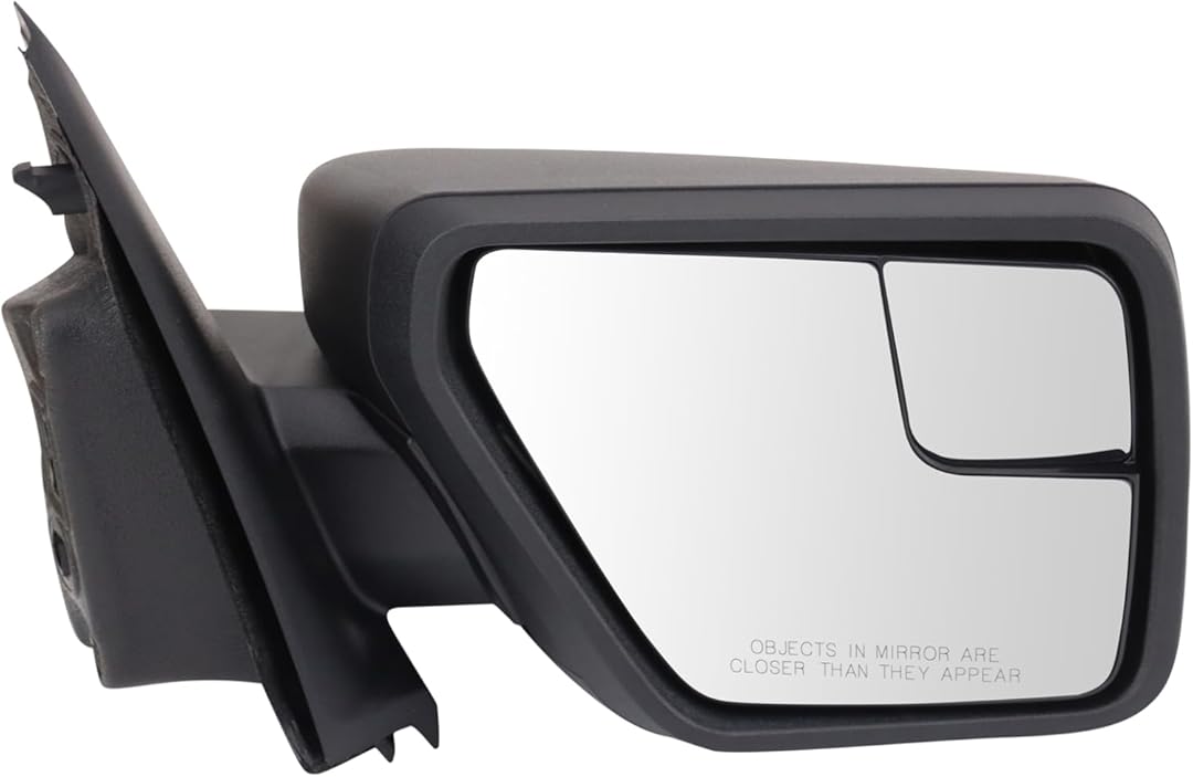 TRQ Passenger Side Manual Mirror Chrome Trim Upgrade Textured Black Compatible with 2021-2023 Ford F-150 FO1321707