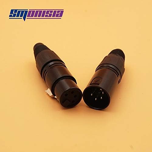 Davitu Electrical Equipments Supplies - Smonisia 100Pcs/lot 3p/4p/5p XLR Connector Male/Female Microphone Panel Mount Socket 3/4/5 Core XLR Converter Adapter Black - (Connector Type: Male, Pins: 4P)