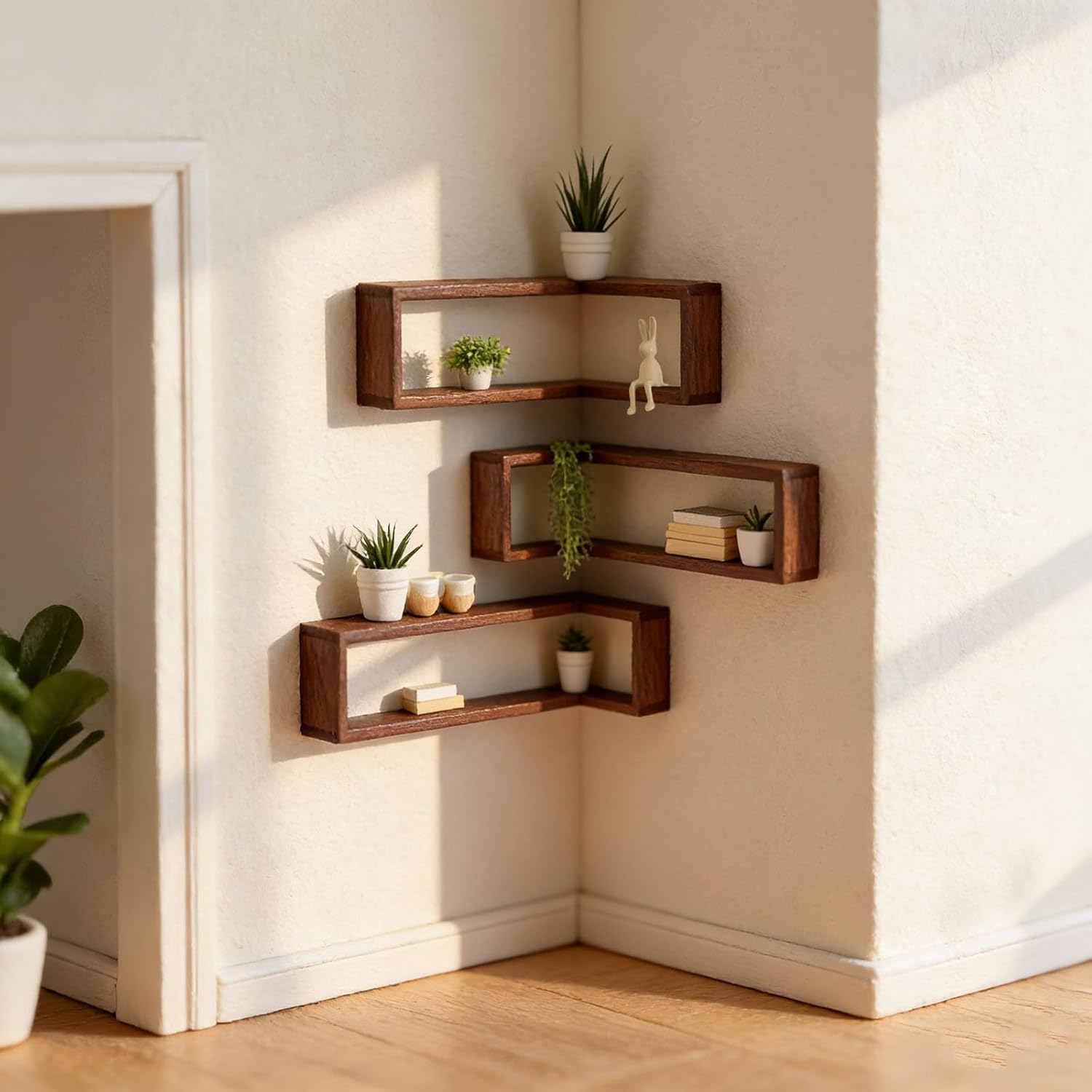 Corner Shelf Wall Mounted, That Light up Your Space, Smart Shelves with Light not Included for Figurines and Collectibles