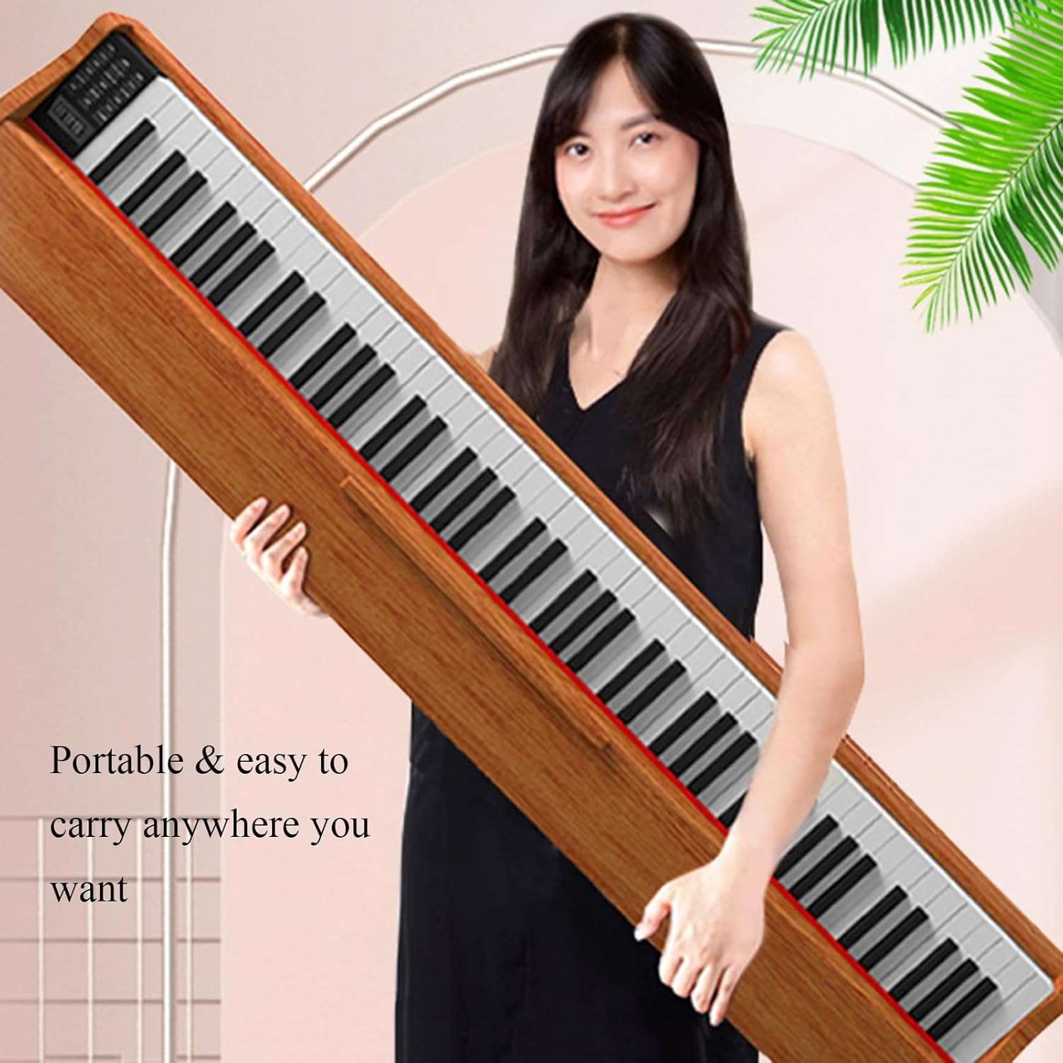 88 Key Weighted Action Digital Piano Grade Hammer Action Keyboard For Beginners And Professional With Stand, Triple Pedal, Carrying Bag And Music Sheet(Brown)