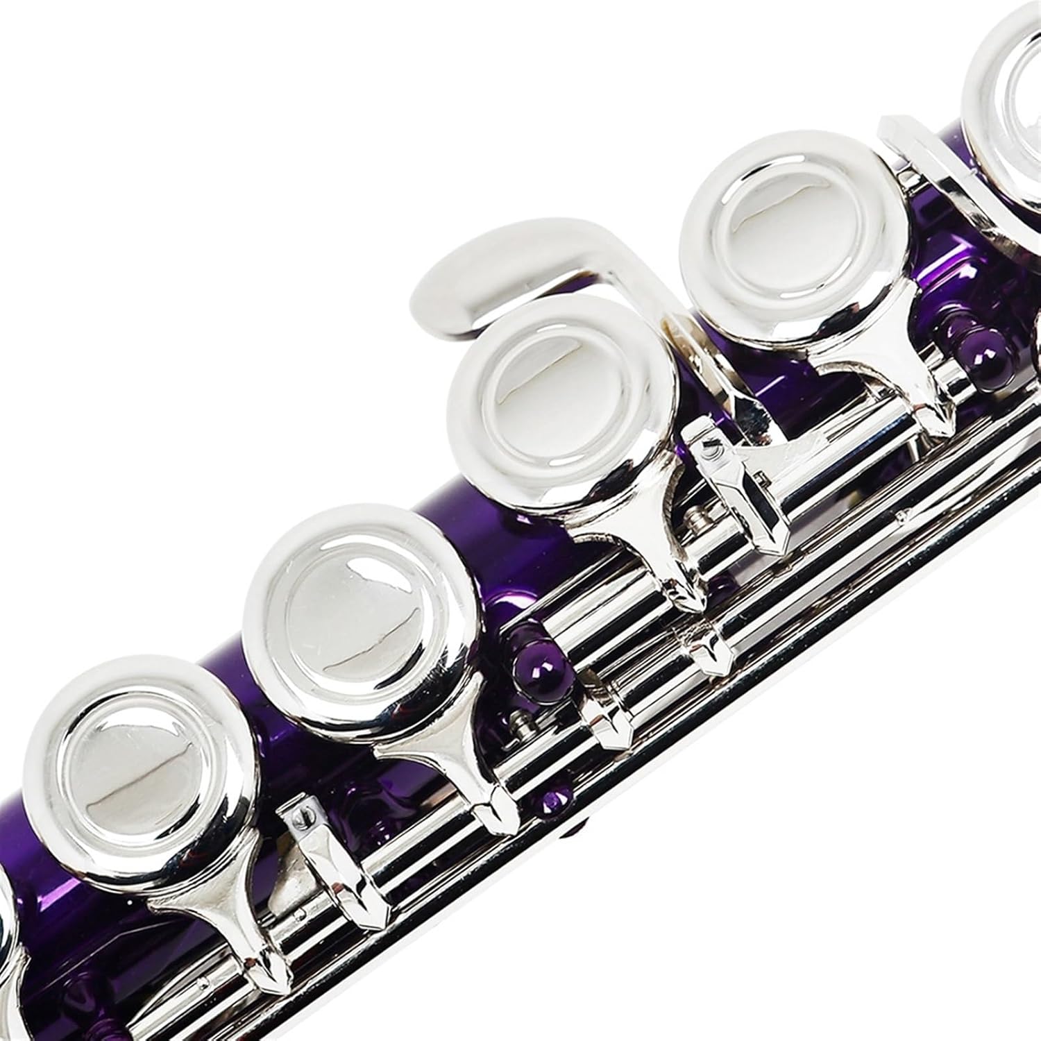 Flute Purple 16 Holes C Tone Flute with E Key Woodwind Instrument Closed Key Cupronickel Tube Flutes Musical Instruments
