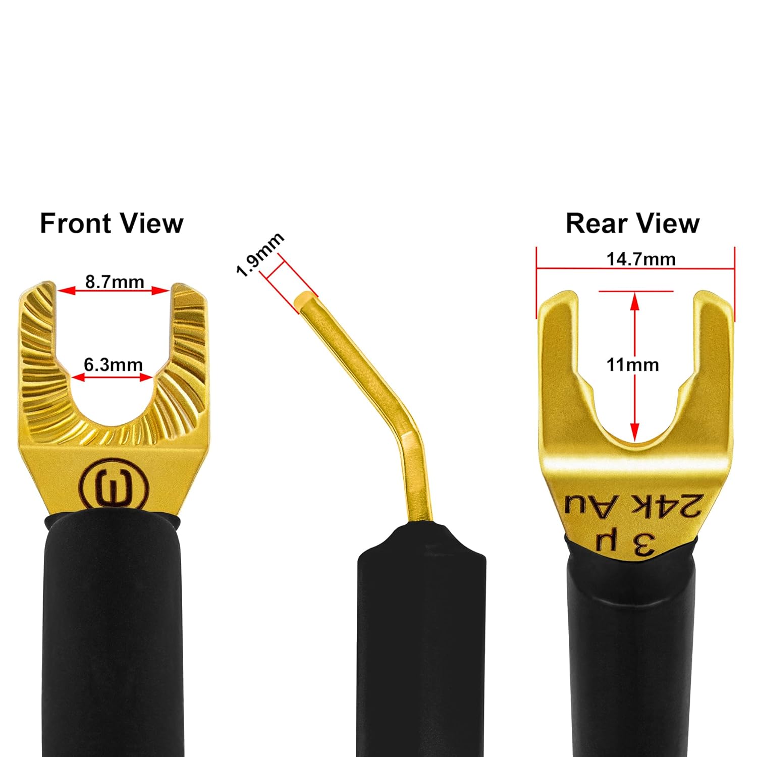 WORLDS BEST CABLES 8 Foot Ultimate - 9 AWG - Ultra-Pure OFC - Premium Audiophile HiFi Speaker Cable Pair with Eminence Spade Plugs & Carbon Tweed Jacket