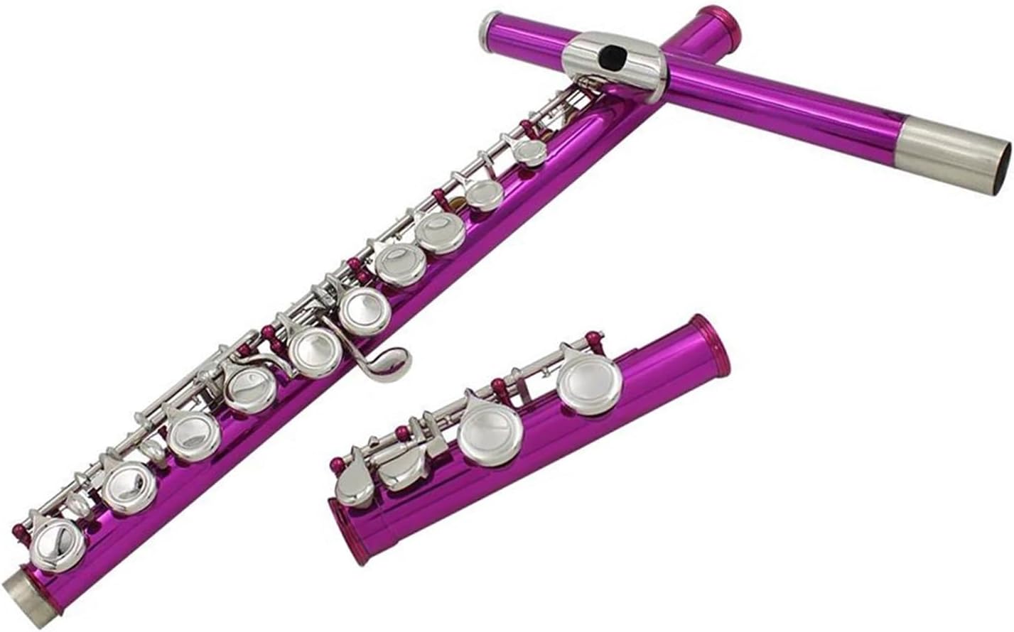 VBDEFRT Horizontal Blow 16 Hole Flute Woodwind Instrument C Brass Flute With Leather Box Musical Instrument Accessories