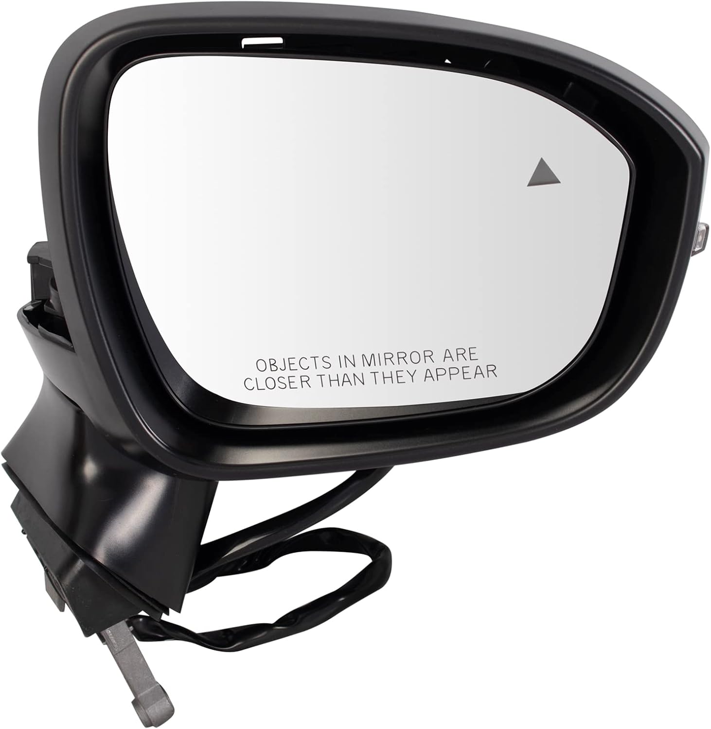 TRQ Passenger Side Mirror Assembly Power Heated Turn Signal Blind Spot Foldaway Paint to Match Black Compatible with 2021-2022 Nissan Rogue SV US Built Models