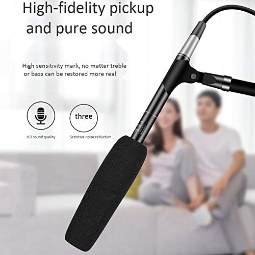 3.5Mm 5M Microphone SLR Camera Interview Microphone Street Live Pickup Microphone News Interview Microphone, Black