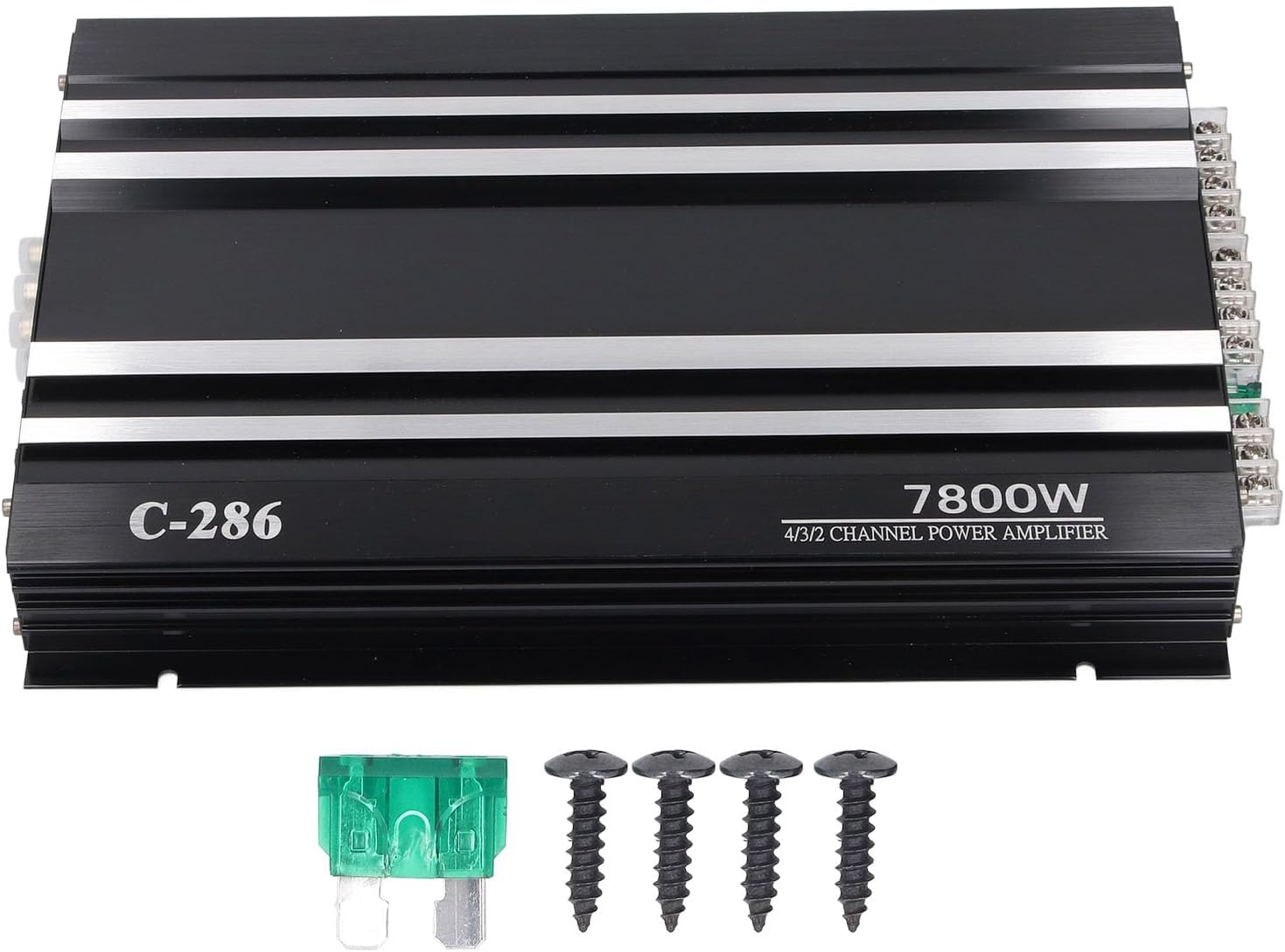 Car Amplifier for Car Audio Stereo 7800W 4 Channels Class AB Aluminum Alloy Pure Bass Power Amp for DC 12V Truck Boat UTV Motorcycle