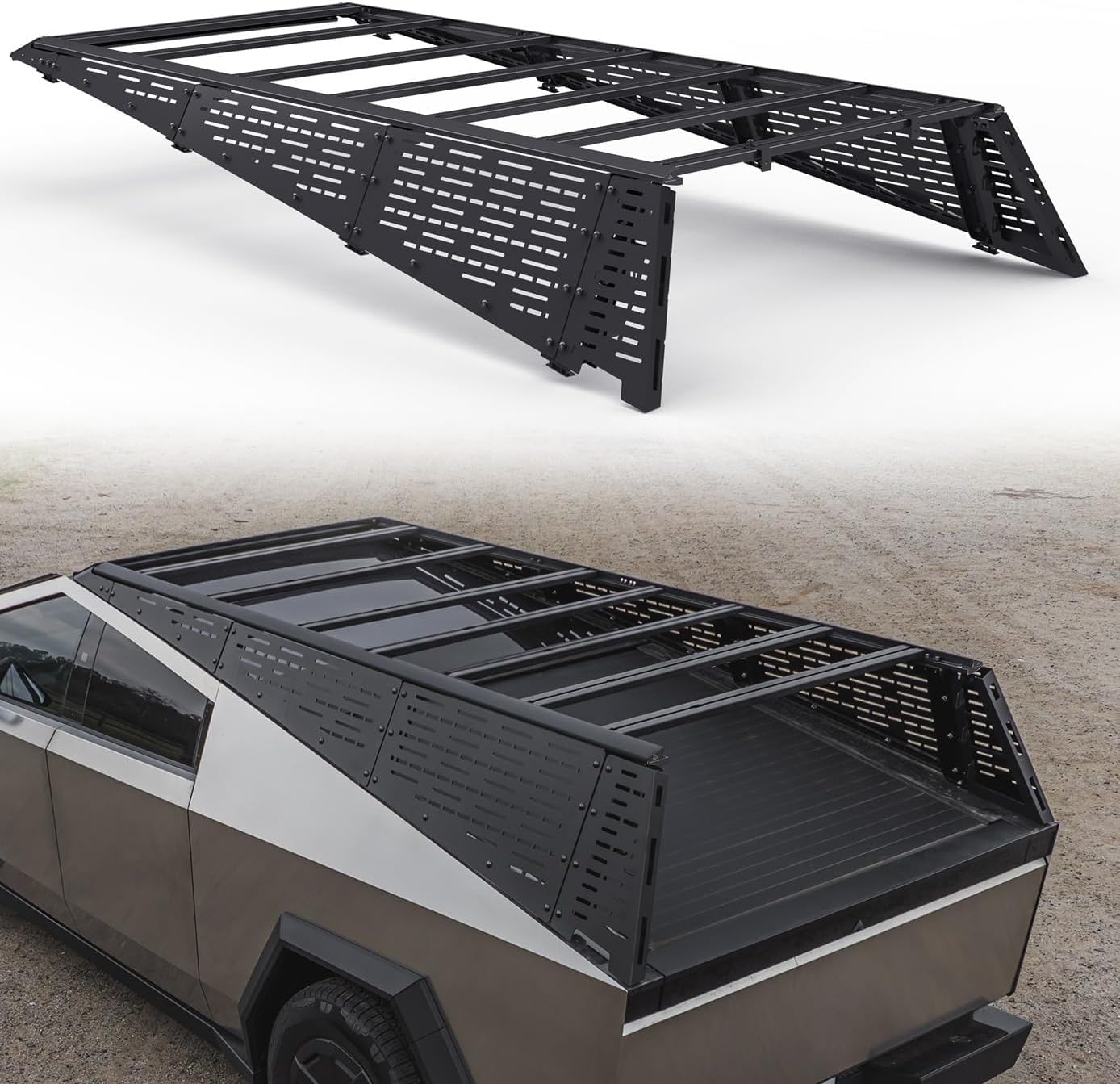 TERRATRECK Cargo Racks for Roof Accessories Compatible with Tesla Cybertruck 2023-2025, Ultra - Durable, Heavy-Duty Aluminum, Custom-Fit Roof Rack, and Bed Rack Kit, Ideal for Off-Road Adventures