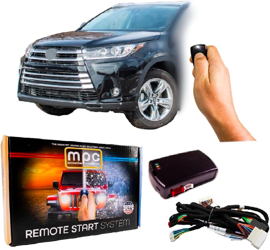 MPC Remote Start Kit Compatible with Toyota Highlander 2014-2019 || Plug and Play || Push Lock 3X to Start || Easy Install || USA Tech Support