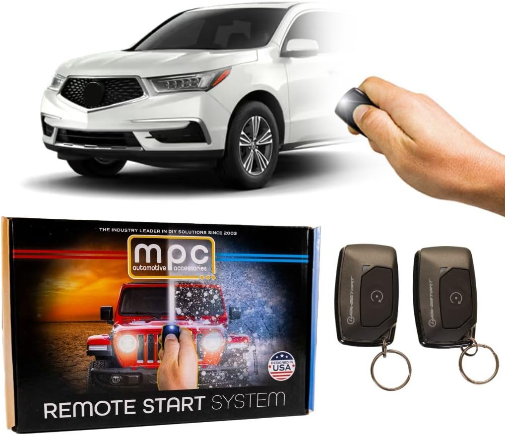 MPC Plug N Play Remote Starter Compatible with 2014-2020 Acura MDX |Gas| |Push to Start| with T-Harness - (2) Ultra-Compact Extended Range 1-Button Remotes - Up to 800 ft - Firmware Preloaded