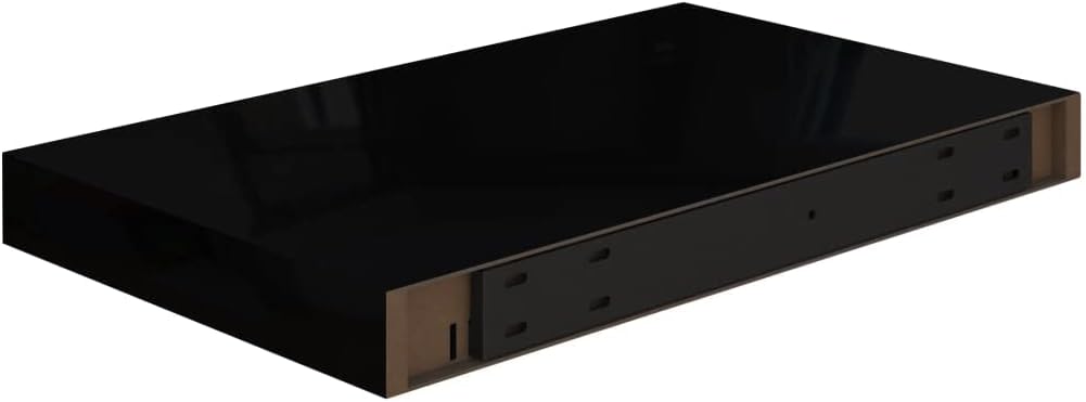 Modern Floating Shelves,Wall Storage Shelves,Wall Mounted Shelf Organizer Unit Display Shelf,for Living Room,Bedroom,Kitchen,Bathroom,Office,4 pcs High Gloss Black 15.7
