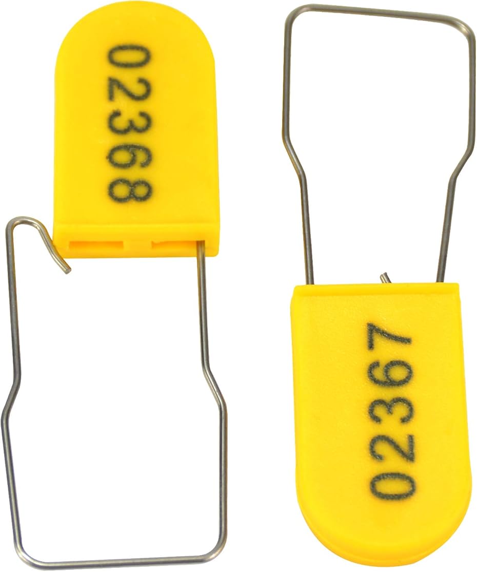 Plastic Wire Padlocks Numbered Security Seal Plastic Padlock Electric Meter Seals Disposable Anti-Tamper Locks (Yellow, 1000 PCS)