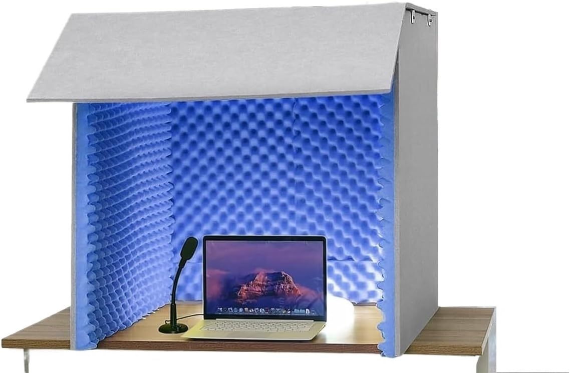 Portable Soundproof Booth, Home Studio Recording Booth, Recording Shielded Microphone Booth Cube (Blue)