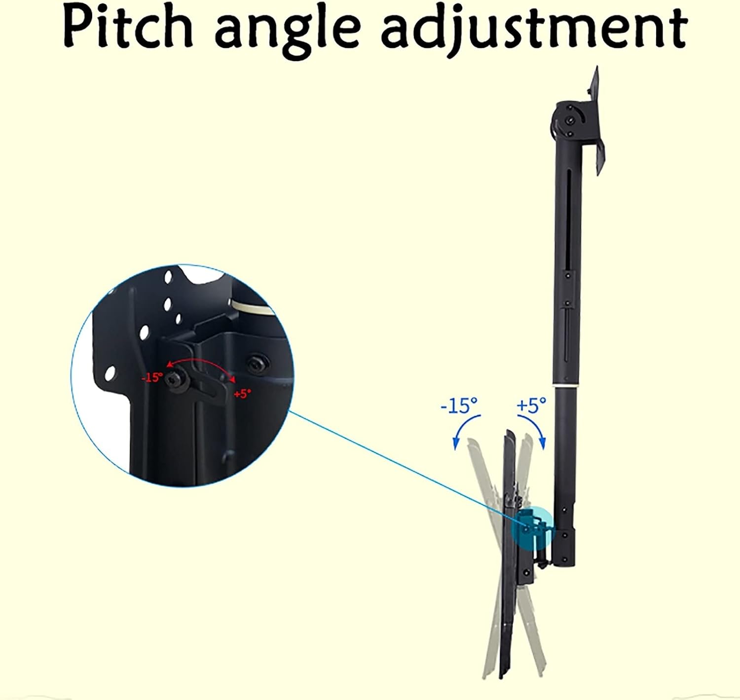 TV Stand tv Wall Mount Ceiling TV Mount Bracket, Tilt Swivel Telescopic TV Stand, Fits 32-65 Inch TVs, Holds Up to 132lbs Screens