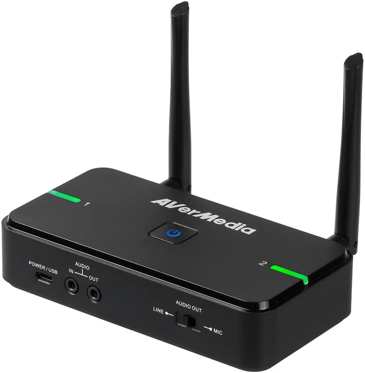 AVerMedia Wireless lavalier Microphone with Noise and Speaker Buzz Reduction AW315S, TAA/NDAA Compliant