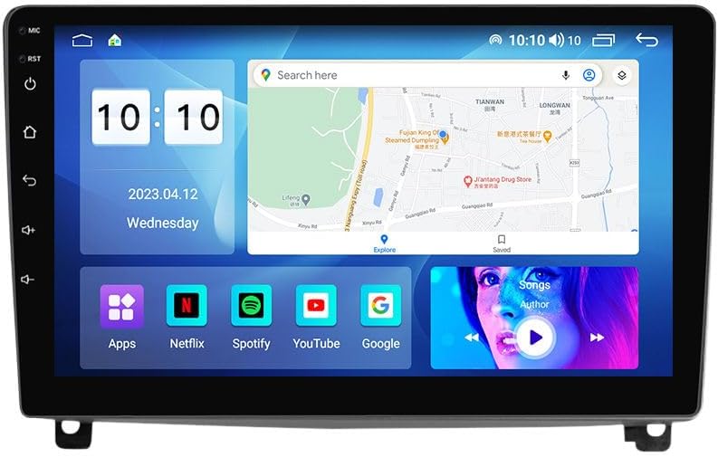 Android Car Stereo for Peugeot 407 2004-2011,9 inch IPS Touchscreen with Upgrade Wireless CarPlay & Android Auto,WiFi/GPS,Support SWC and Subwoofer,8-Core 8G+256G