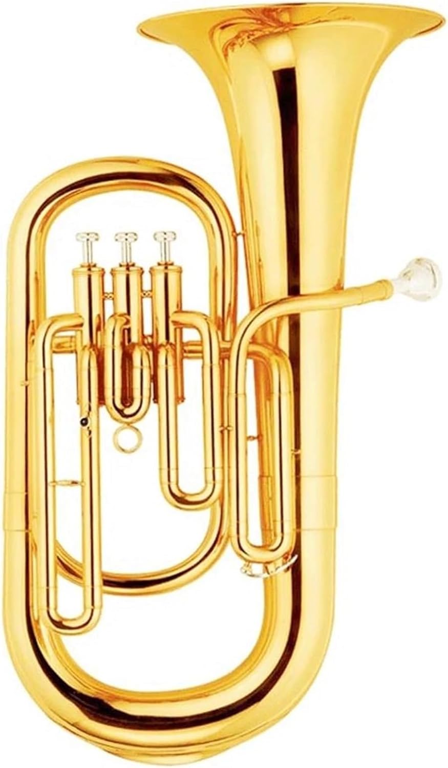 Beginner euphonium Brass Body Gold Lacquer Euphonium 3 Pistons Tone Bb