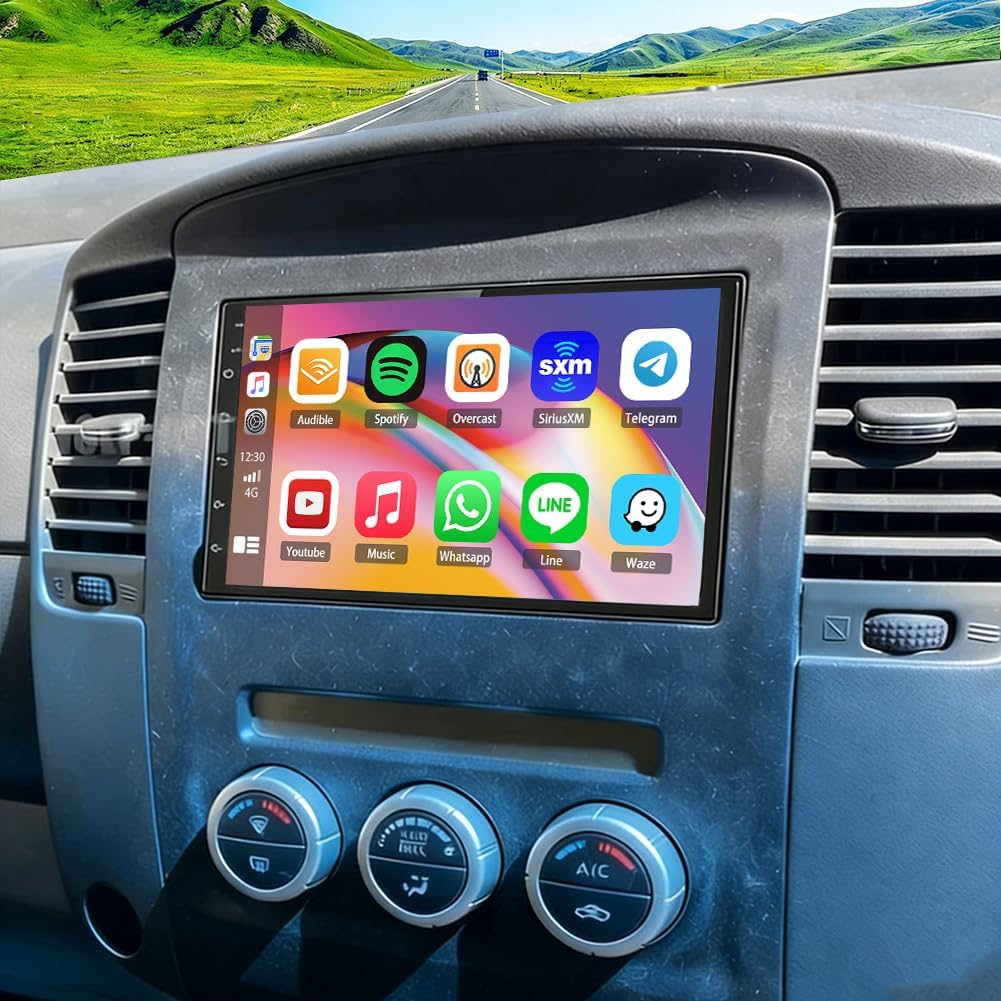 8+256G Double Din Radio Stereo for Nissan Navara 2001-2011 with Wireless Carplay & Android Auto,7 Inch Android 15 Car Audio Receiver GPS Navigation Unit with Bluetooth Head Unit WiFi SWC