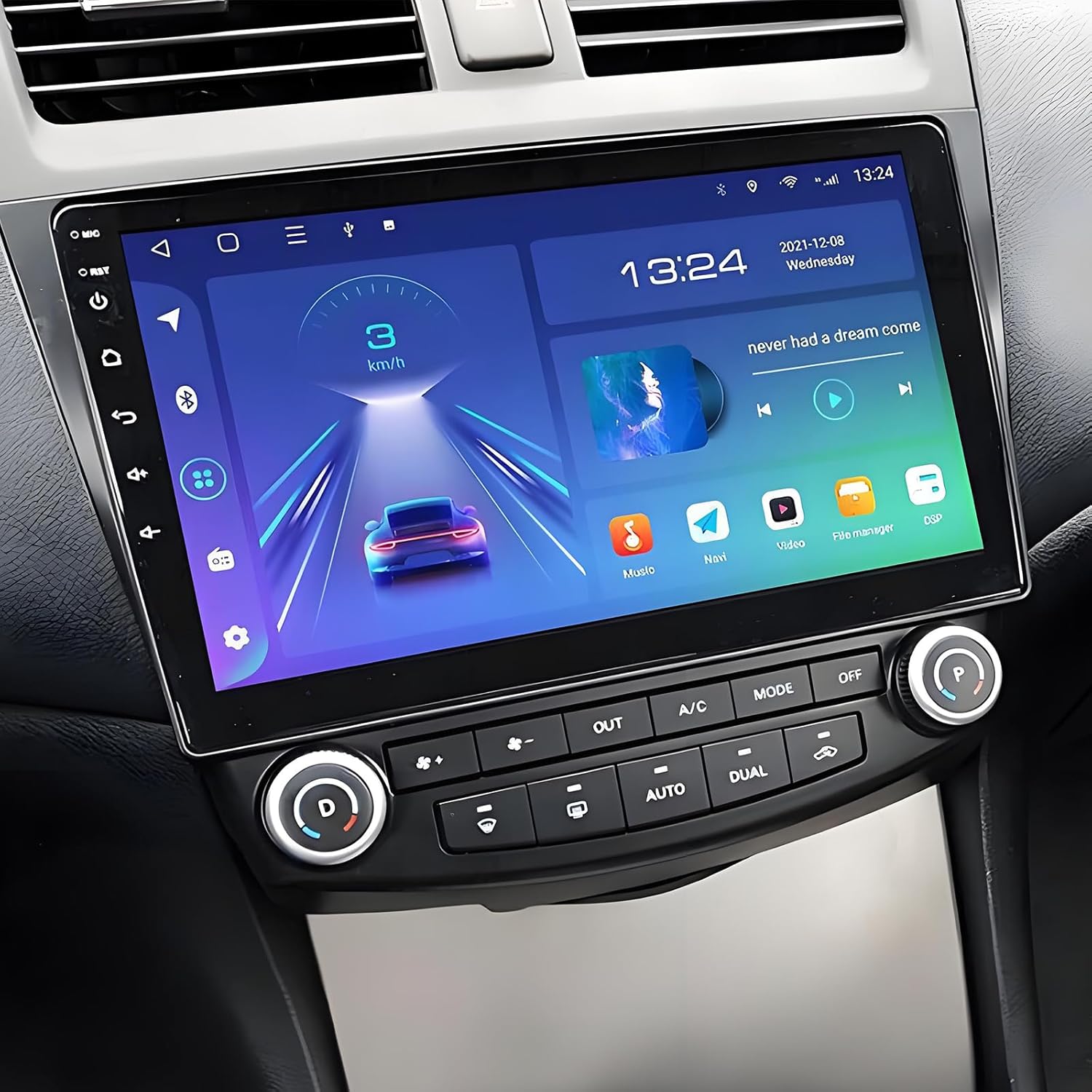 PHEZEN 10 Inch IPS Touchscreen Car Radio Fit for Accord 7th Gen 2003-2007, Android 13 Car Stereo with Wireless Carplay/Android Auto GPS Navigation Multimedia Player 4+64G