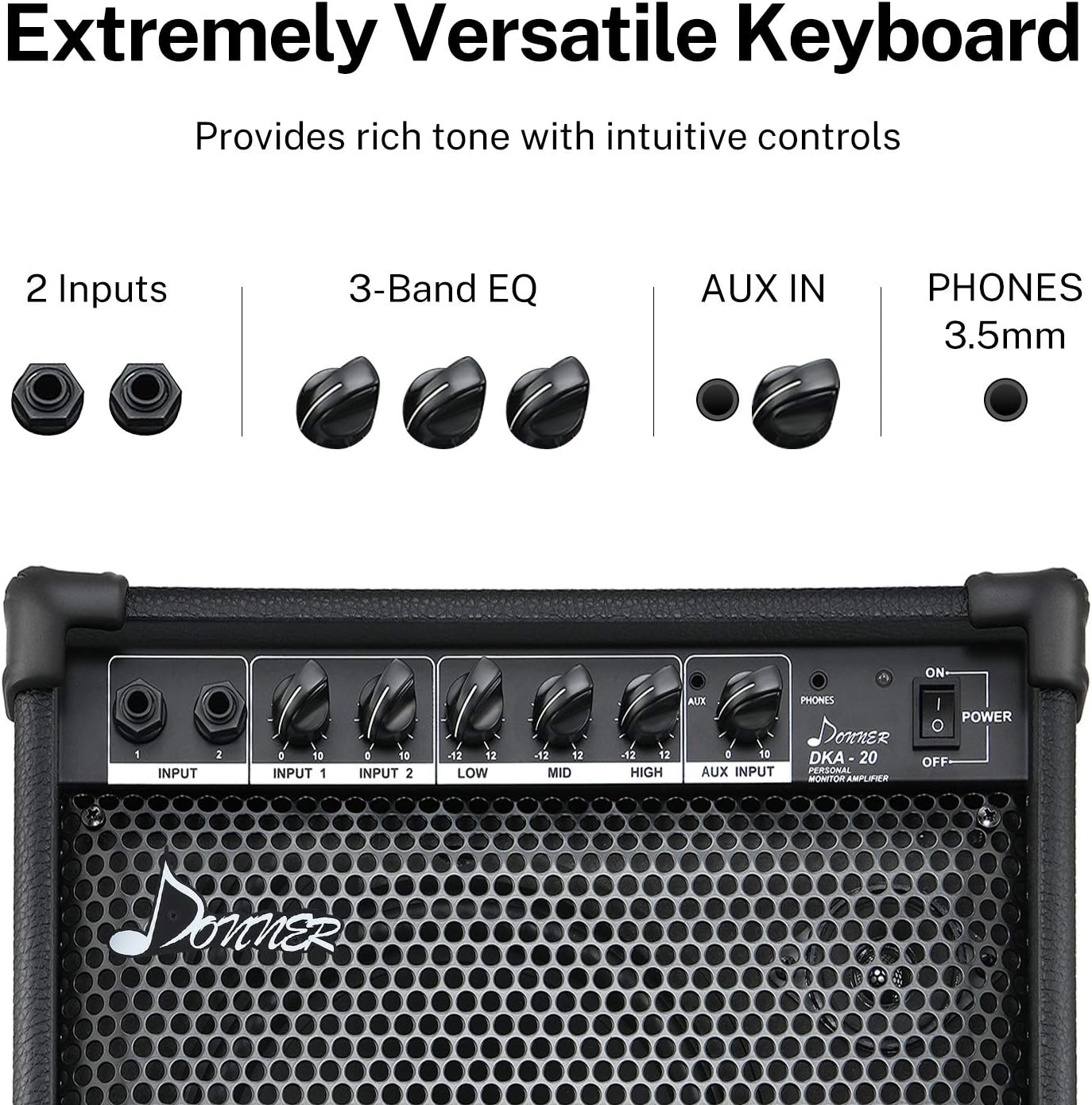 Donner DEP-45 Digital Piano Ultrathin with Pedal and Stand + DKA-20 Keyboard Amplifier