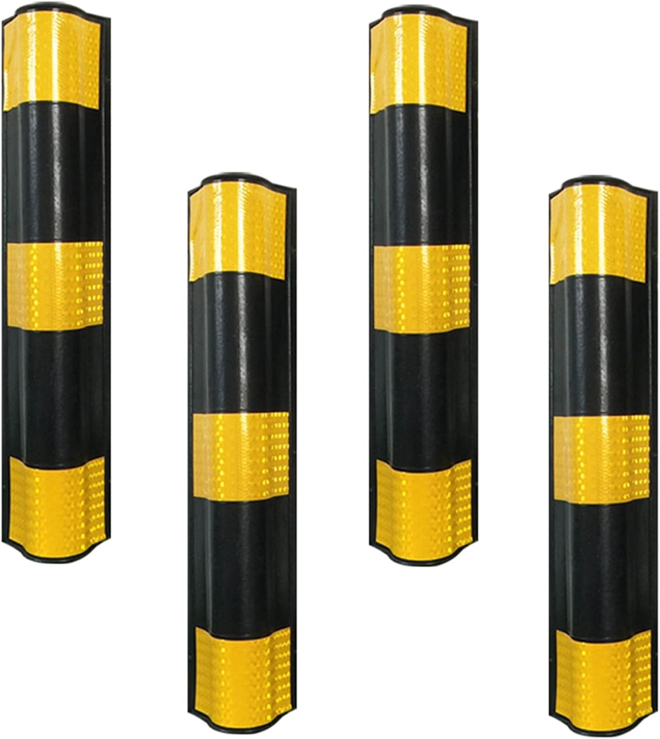 Wall Rubber Corner Protectors, Car Bumpers/Garage Wall Reflective Column Panels, Suitable for Garages and Warehouses,Pack 4