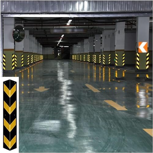 Car Park Corner Guards Wall Edges and Bumper Guards, Black and Yellow Rubber Reflective Strips, Parking Lot Workshop Warehouse Corner Guards Garage Wa,Yellow-10pcs
