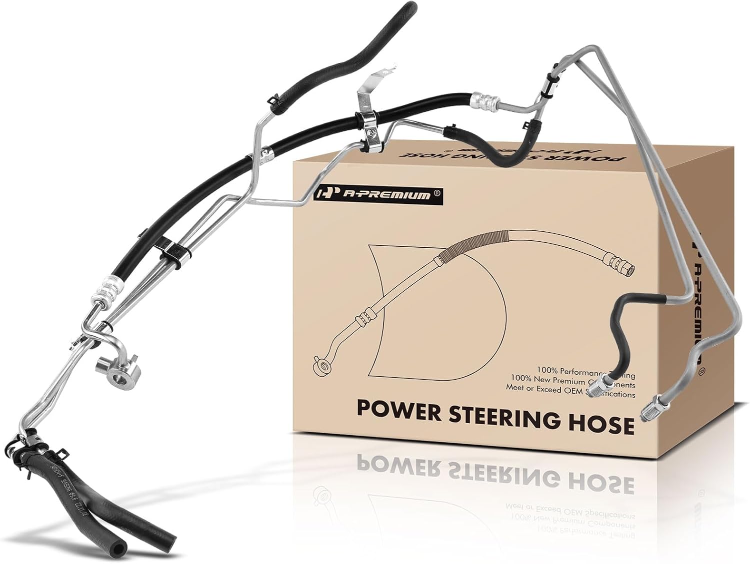 A-Premium Power Steering Pressure & Return Hoses Line Assembly Compatible with Compatible with Toyota Tundra 2003-2006, Sequoia 2001-2007, 4.7L, with O-ring & Washer, Pump To Gear/Rack Pinion