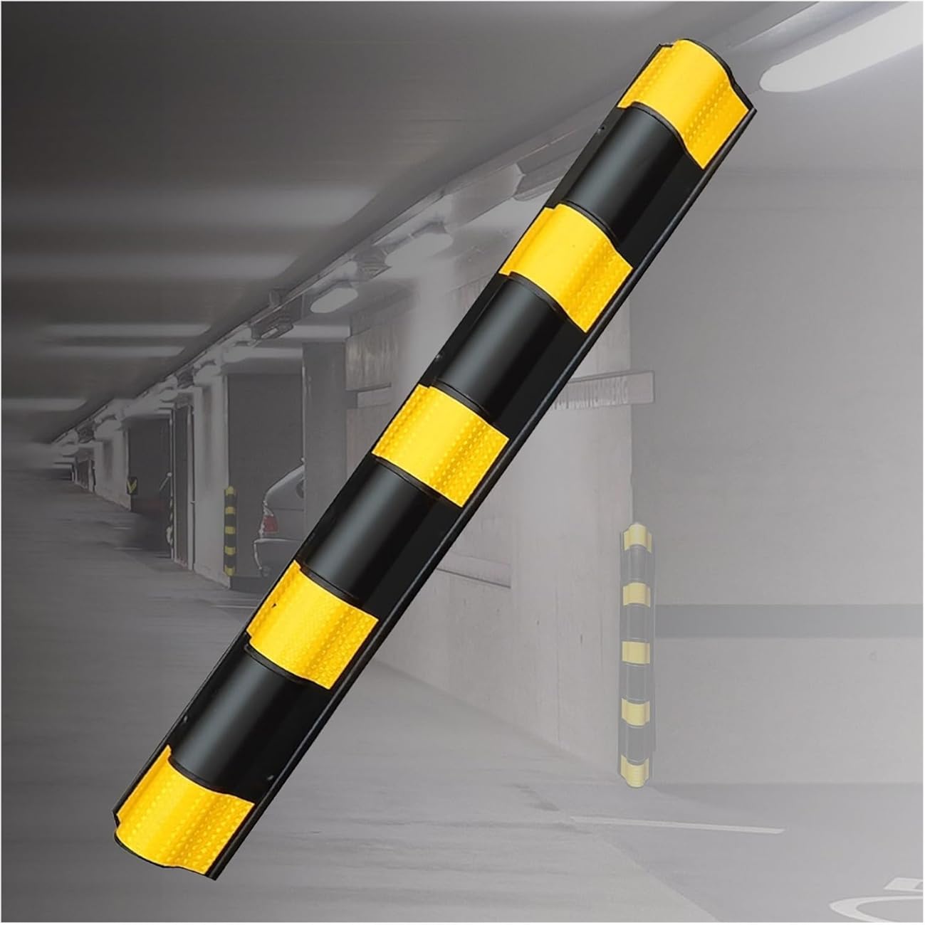 Garage Wall Protector Wall Corner Guards Garage Wall Guards for Car Front Bumper, Rubber Corner Shield Protection Bar Car Door Bumpers for Garage Pole Padding with Safety Strips, Garage Wall Padding (