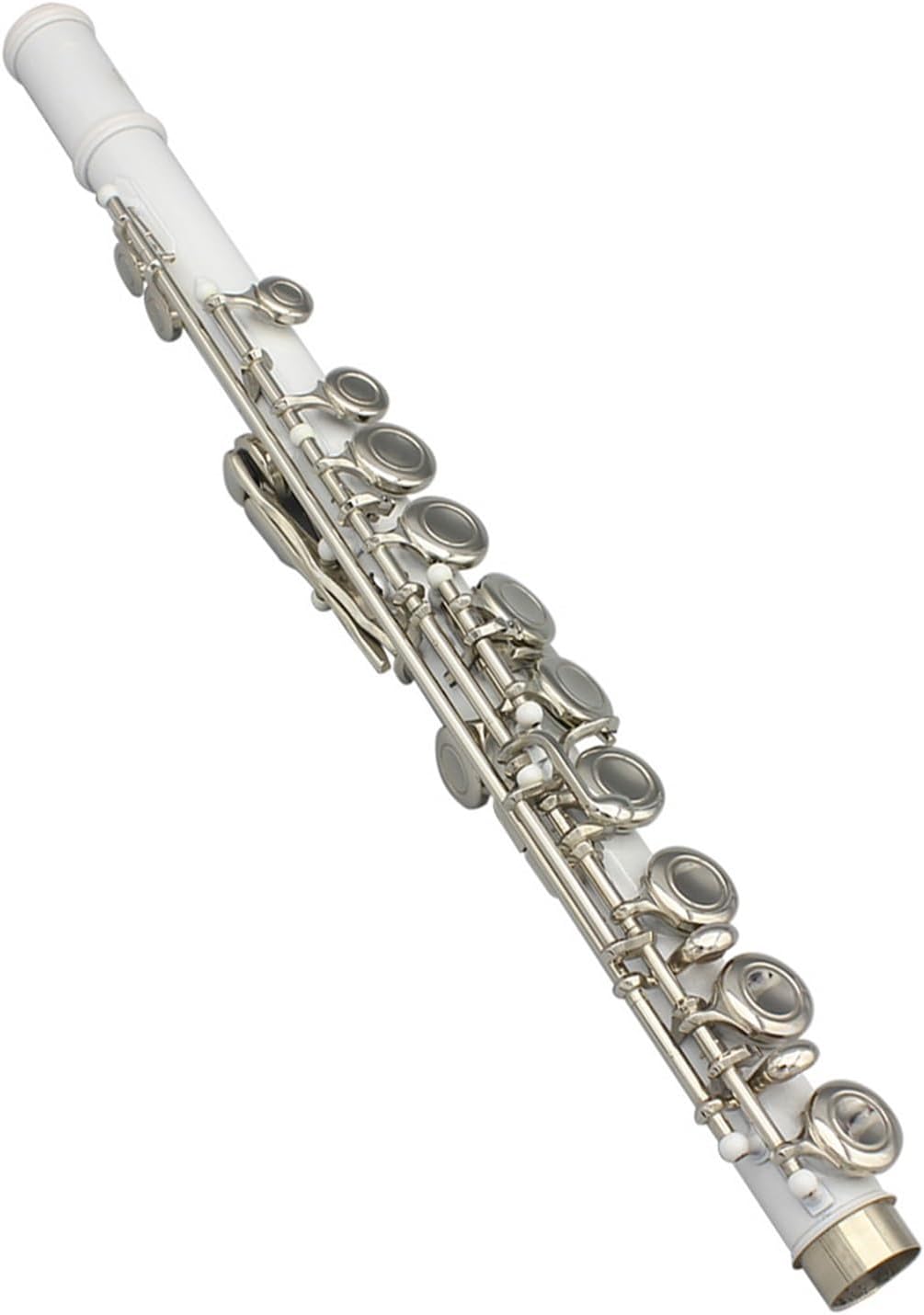 Flute White 16 Holes C Tone Flute with E Key Woodwind Instrument Closed Key Cupronickel Tube Flute with Box Flutes Musical Instruments